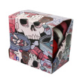 Wholesale plastic non-slip ghost pattern ashtray one display box, 6 colors